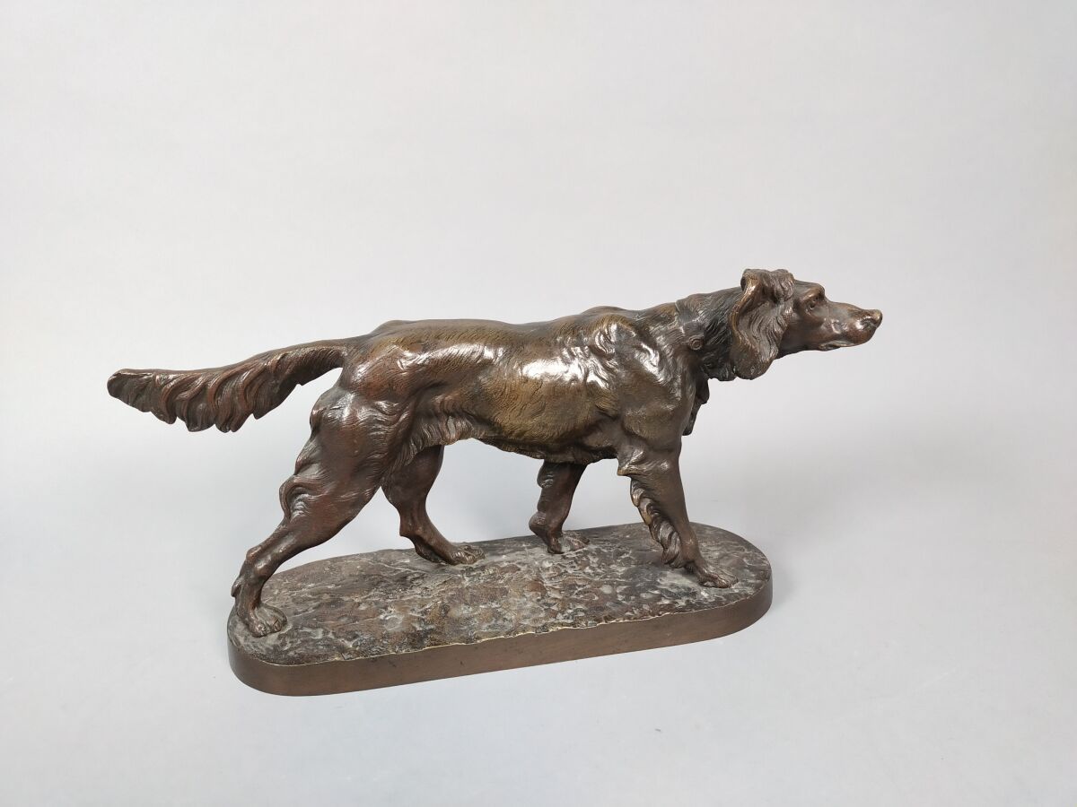 Null 弗拉坦-克里斯托夫 (1801-1864)

徘徊中的小猎犬

带有棕色铜锈的青铜器

签名为 "Fratin "的露台上

长：33.5；高：17厘&hellip;