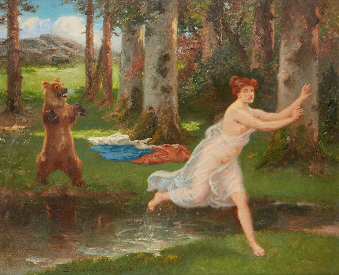 Null BRUNET-HOUARD Pierre Auguste (1822-1922

)

Bather and bear



Oil on canva&hellip;