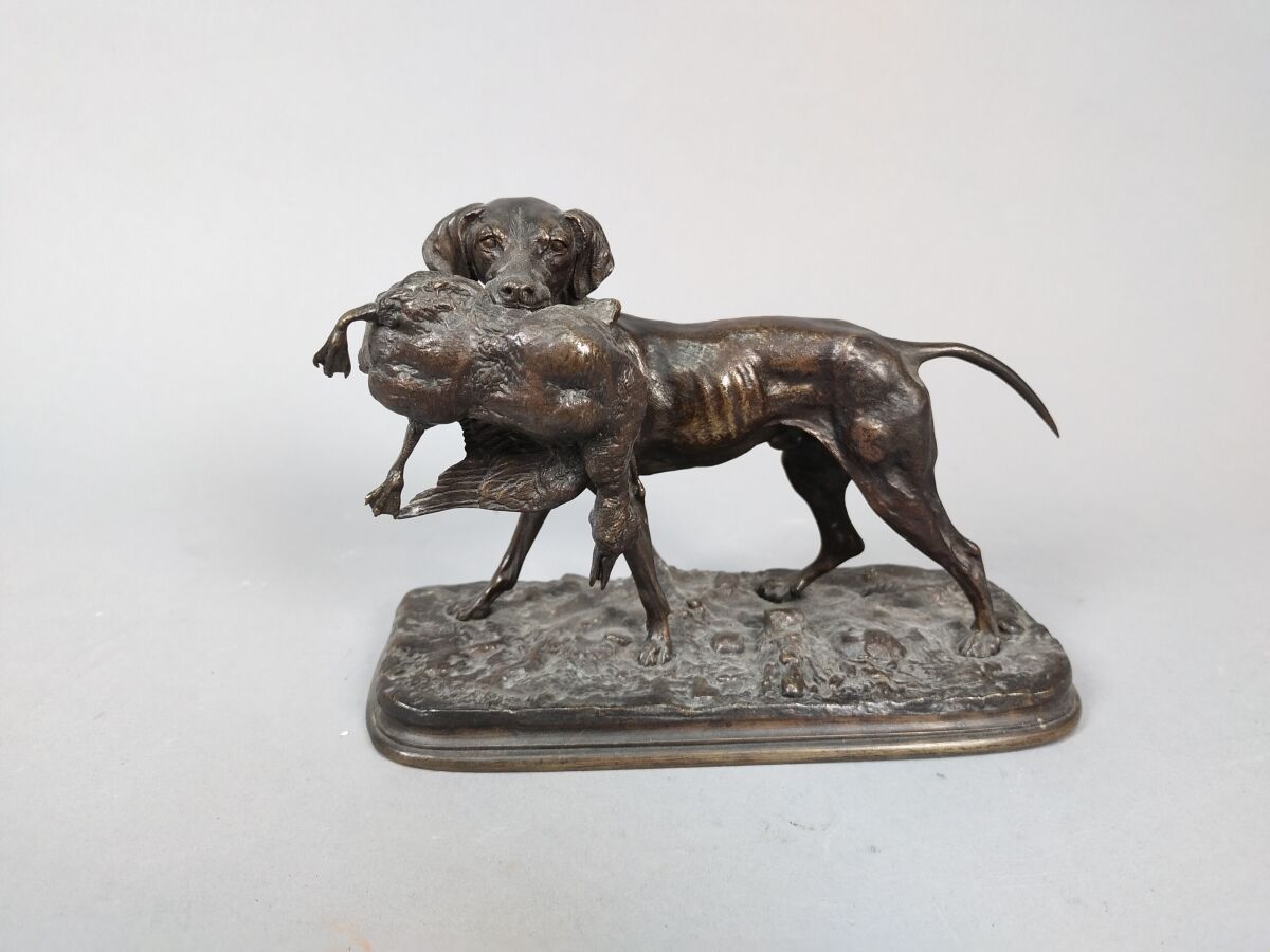 Null 皮埃尔-朱尔(MENE) (1810-1879)

布拉格狗2号与鸭子

1843年左右创建的模型

带有棕色铜锈的青铜器

阳台上有 "P.J ME&hellip;