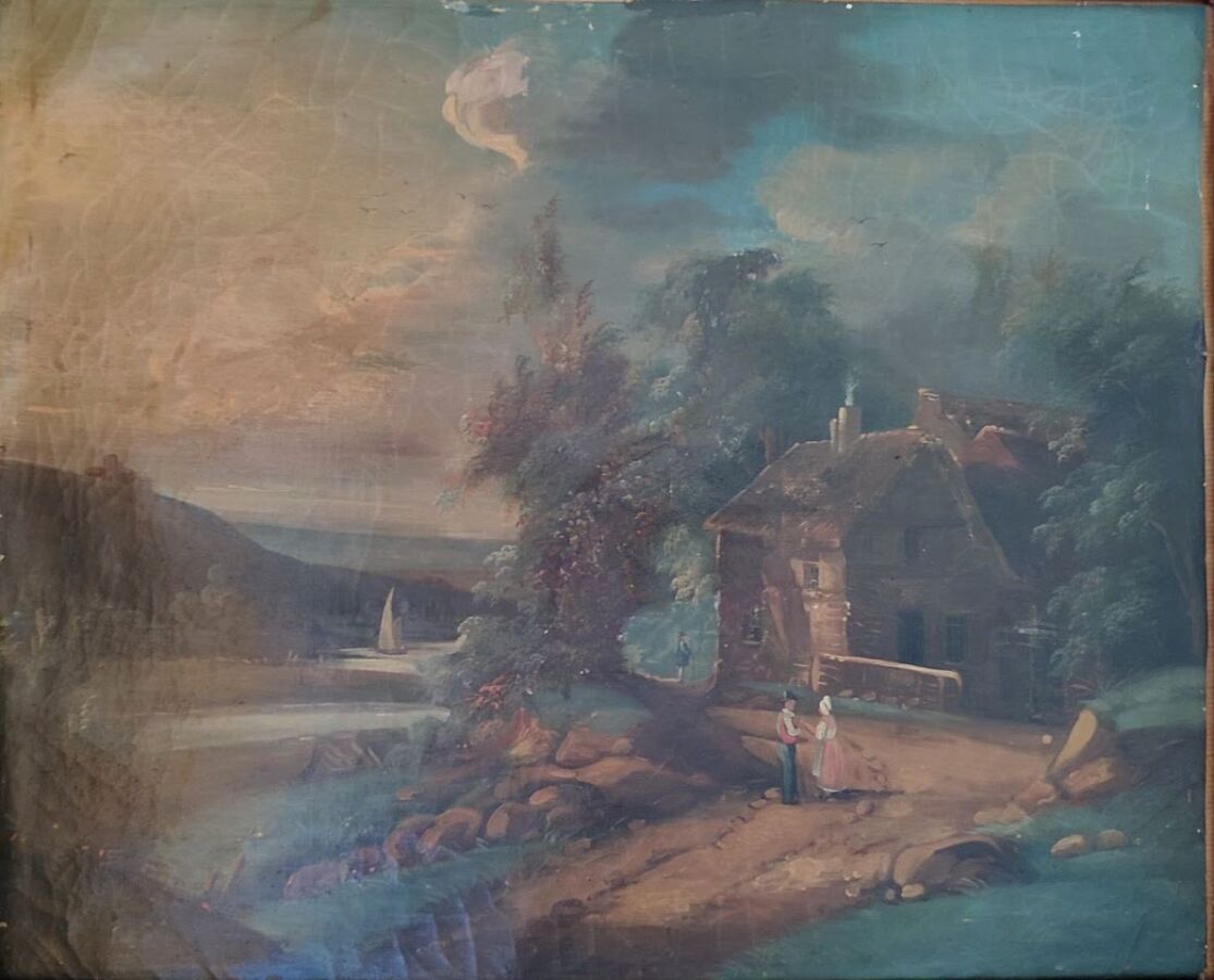 Null Ecole XIXe siècle

Paysage animé à la ferme

huile sur toile 

(restauratio&hellip;