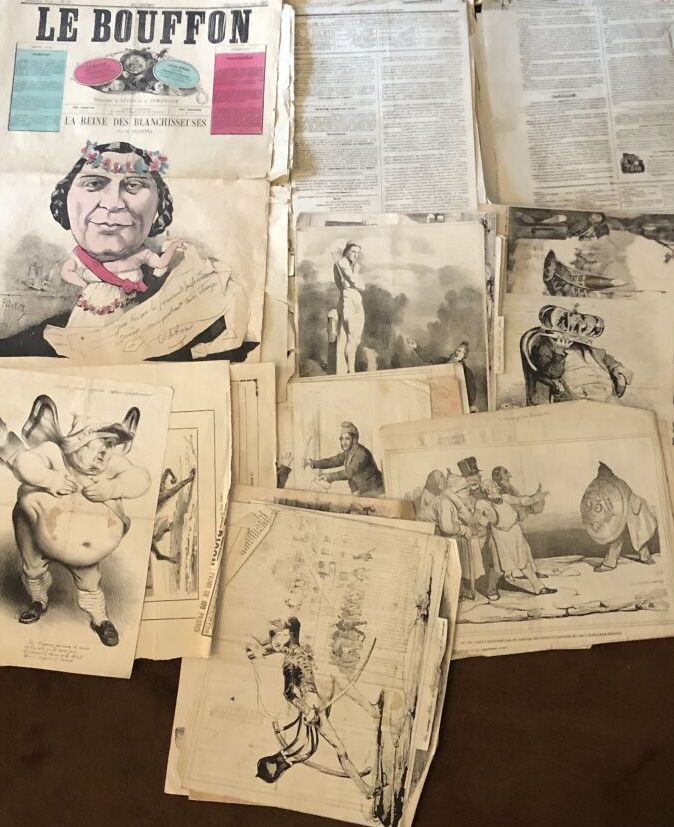 Null Large lot of engravings

caricatures and printed newspapers