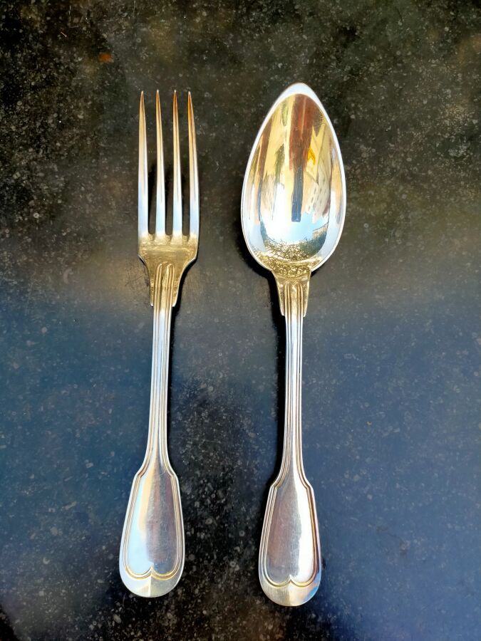 Null ERCUIS 12 large silver plated cutlery and set of mismatched cutlery