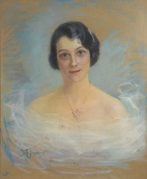 Null M.FRANCES

戴着项链的女人肖像

粉彩画，右下角有签名

高度：67厘米67；宽度：54厘米