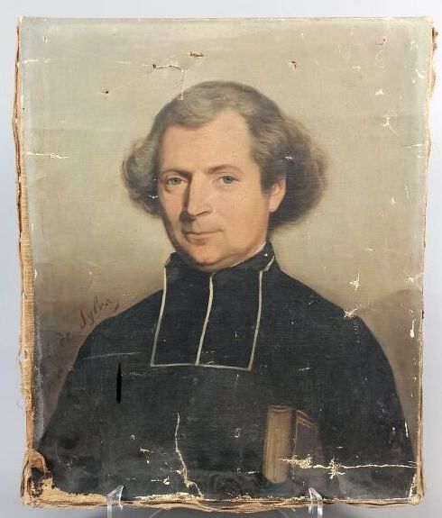 Null Ecole française XIXe, 

vers 1840, 

Portrait du curé boucher Cadart 

Huil&hellip;