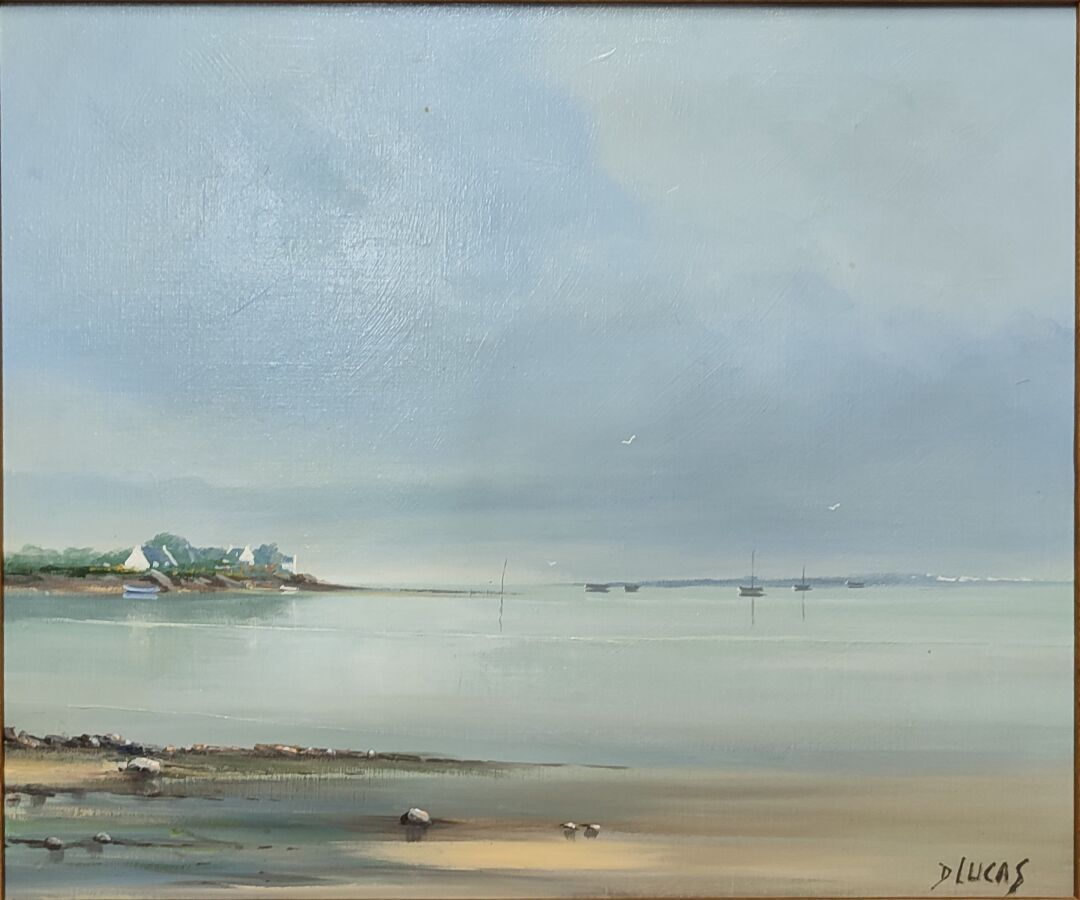 Null 现代学校

布列塔尼海岸

布面油画，署名D.卢卡斯右下角

高度：46厘米46；宽度：55厘米