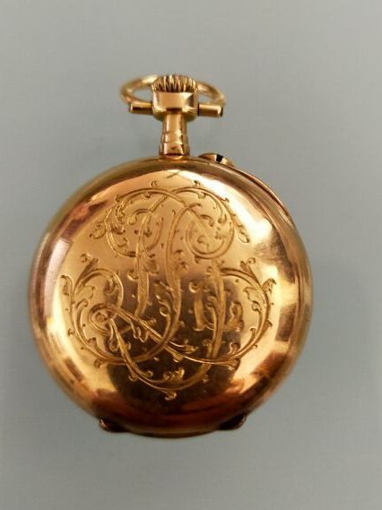 Null Reloj de cuello de oro amarillo 750 milésimas, el fondo con monograma, esfe&hellip;