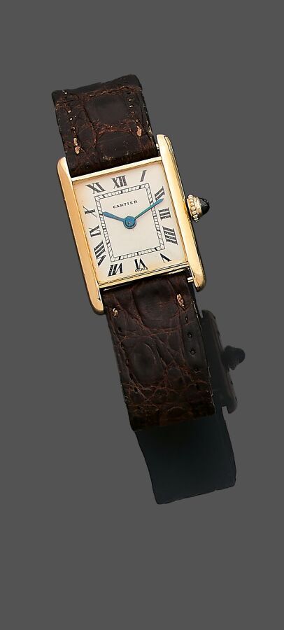 Null CARTIER 
Tank
No. 026364
Ladies' wristwatch in 18k (750) gold. Rectangular &hellip;