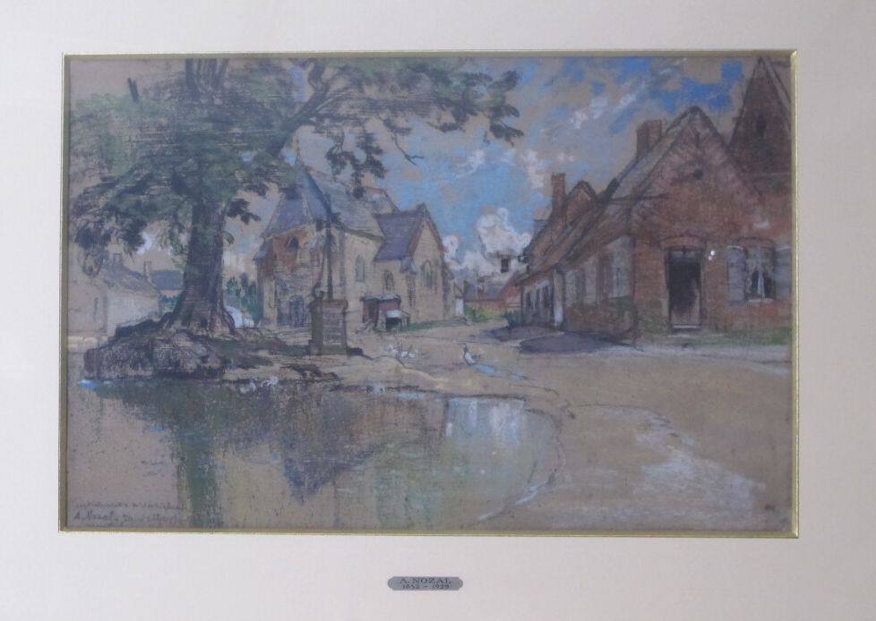 Null NOZAL Alexandre (1852-1929)
"Village devant la mare"
Pastel, signé et dédic&hellip;