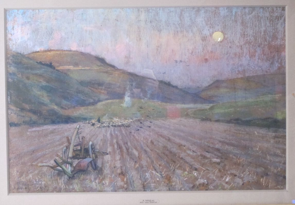 Null NOZAL Alexandre (1852-1929)
"Paesaggio con gregge a Etretat".
Pastello, fir&hellip;