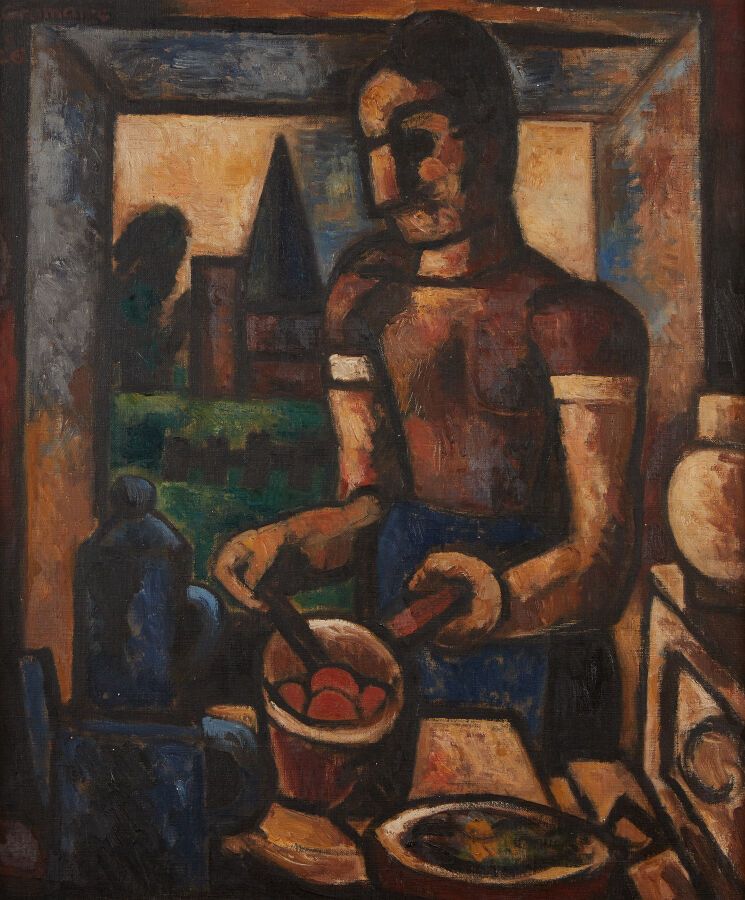 Null GROMAIRE Marcel (1892-1971)
"La cuisinière"
Huile sur toile, signée en haut&hellip;