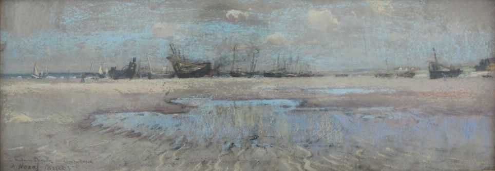 Null NOZAL Alexandre (1852-1929)
"Boats at Berck beach"
Pastel, signed lower lef&hellip;