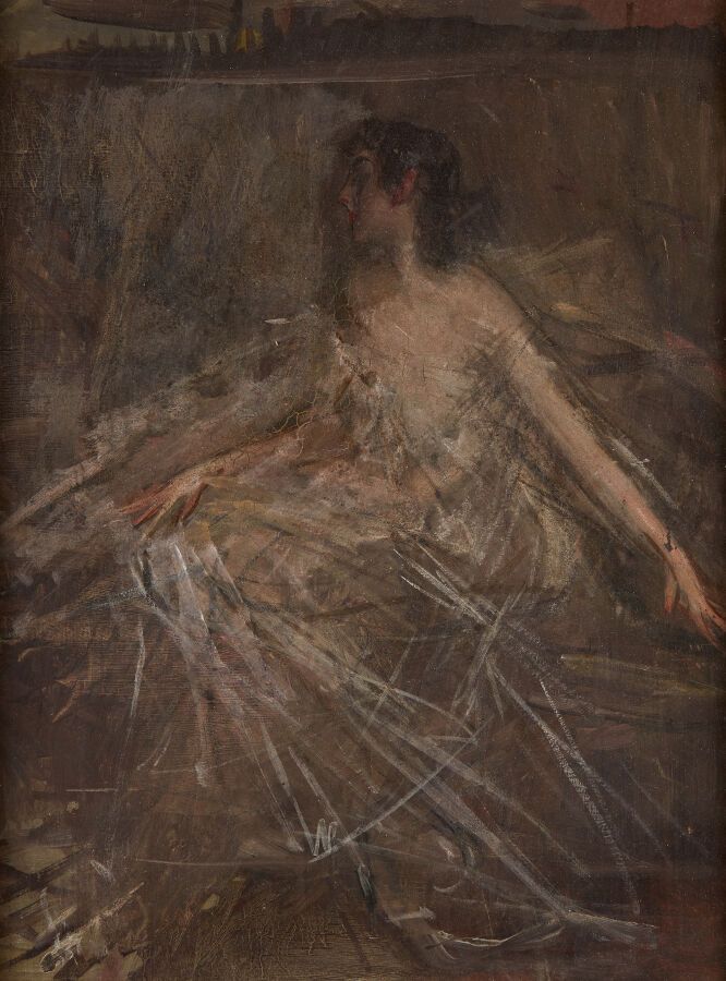 Null BOLDINI Giovanni (1842 - 1931)
Portrait of a seated woman
Oil on parquet pa&hellip;