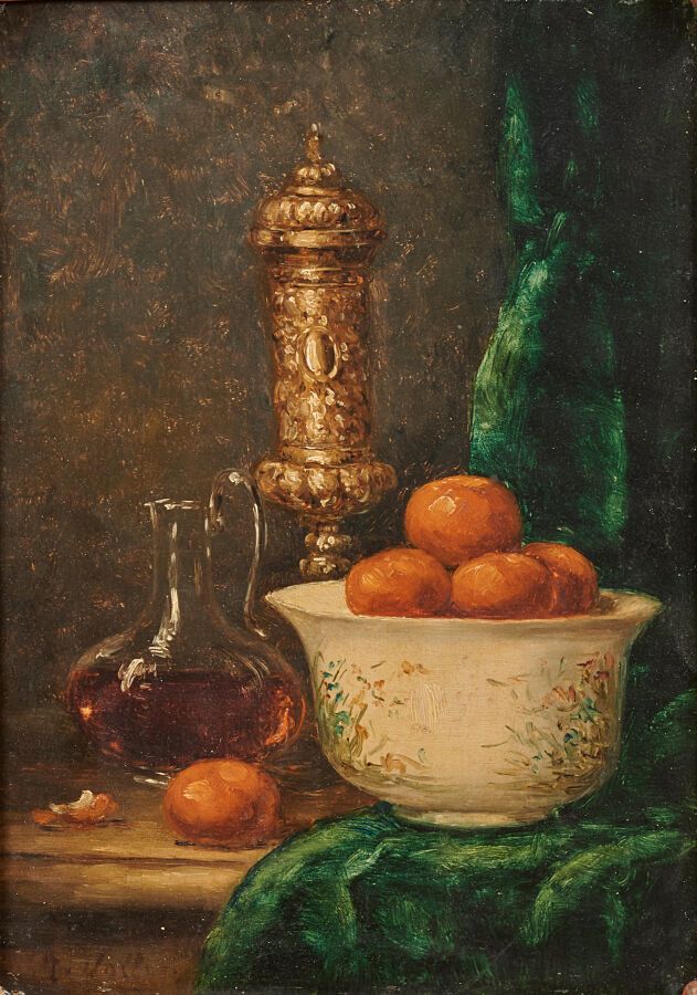 Null VOLLON Antoine (Lyon 1833 - Paris 1900)
Nature morte au plat d'oranges 
Nat&hellip;