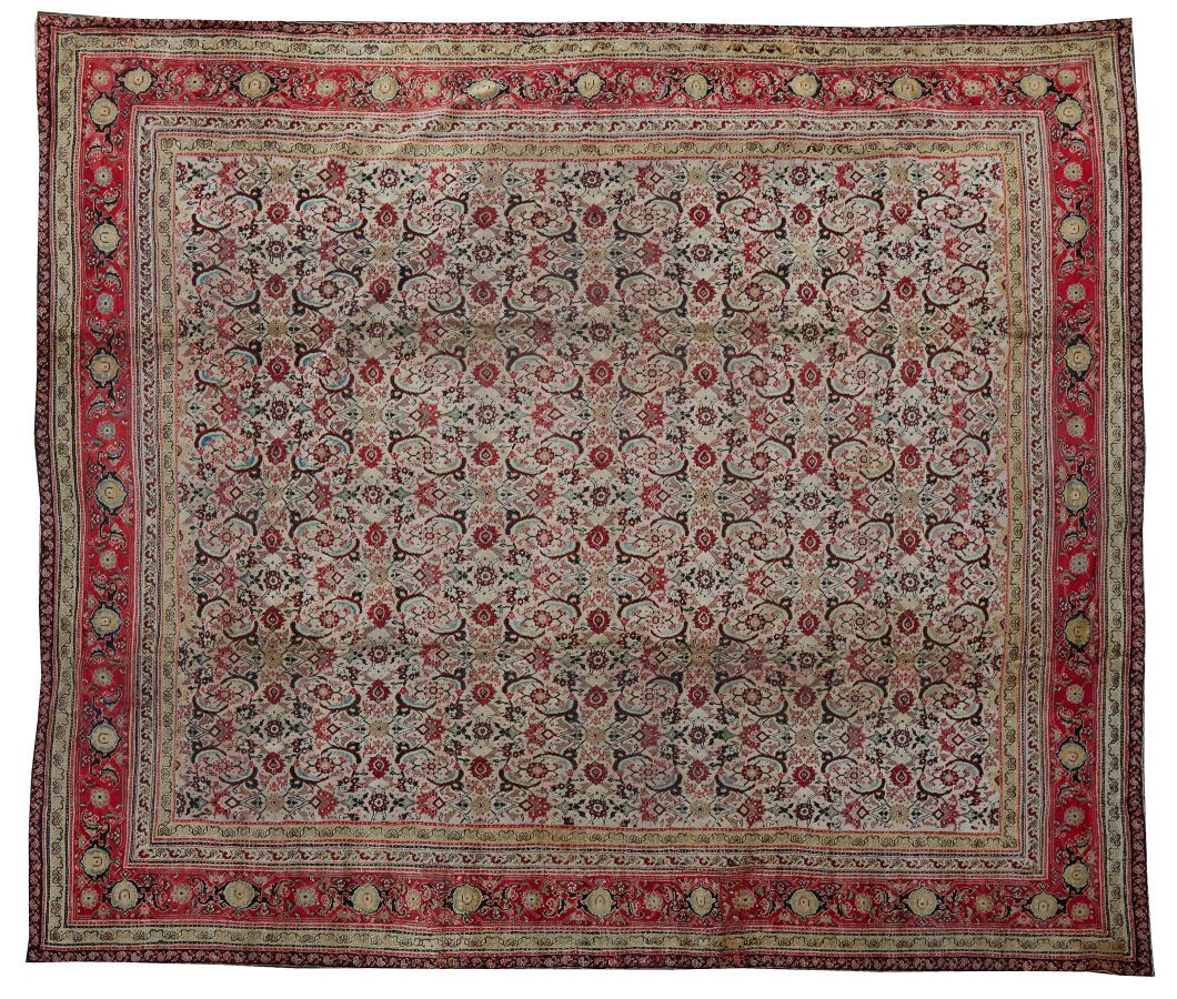 Null Agra-Teppich (Kette und Schuss aus Baumwolle, Flor aus Wolle).
Nordostindie&hellip;