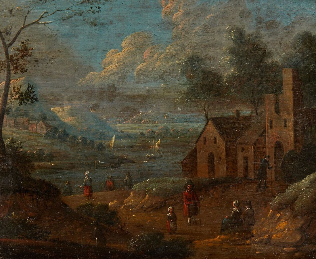 Null École flamande vers 1700, entourage de Pieter BOUT
Paysage animé
Huile sur &hellip;