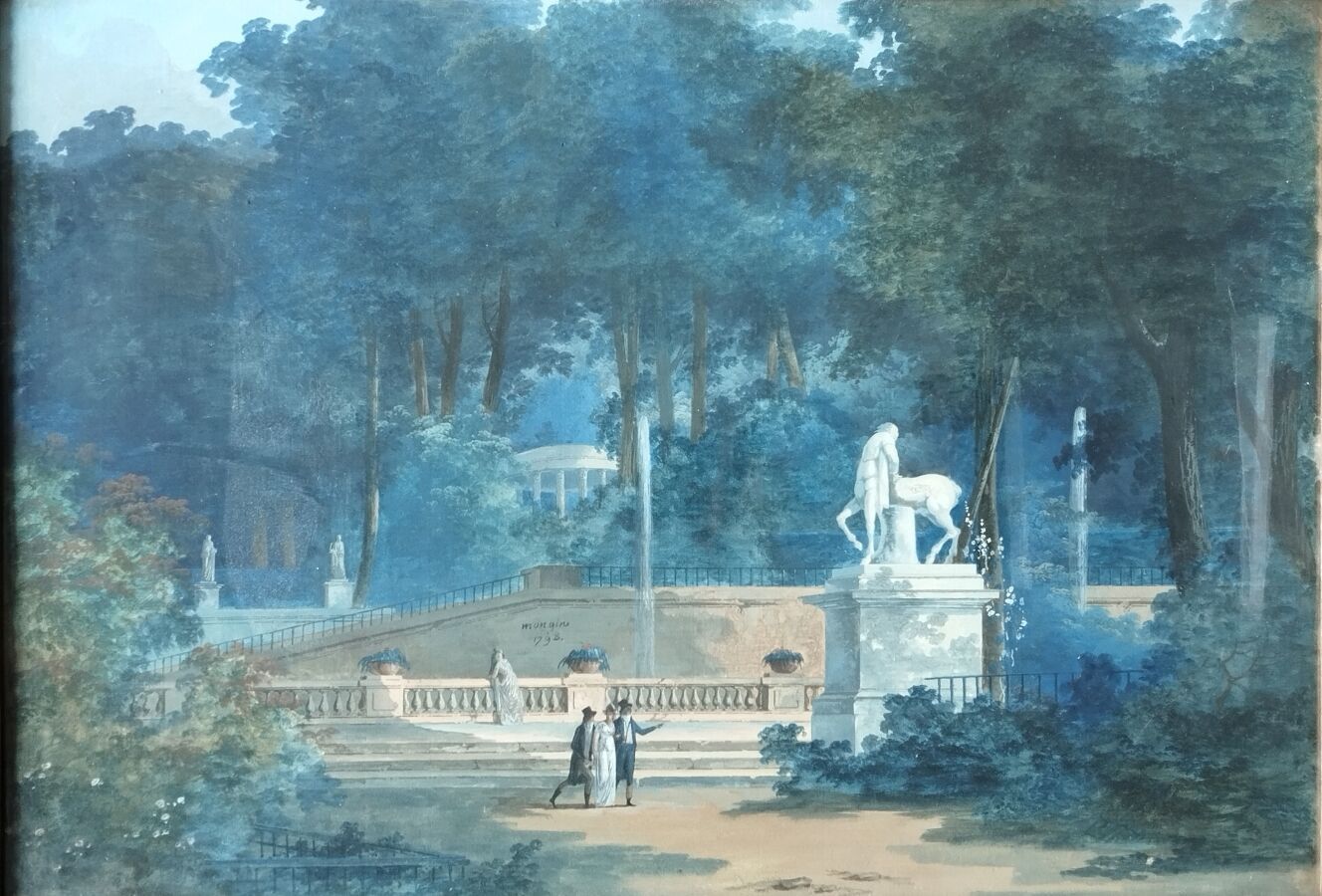 Null MONGIN Pierre-Antoine (1761-1827)
Promenade dans un parc avec la statue d'u&hellip;
