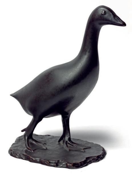 POMPON François (1855-1933) «Oie». Bronze à patine brune, signé: «POMPON». Cache&hellip;