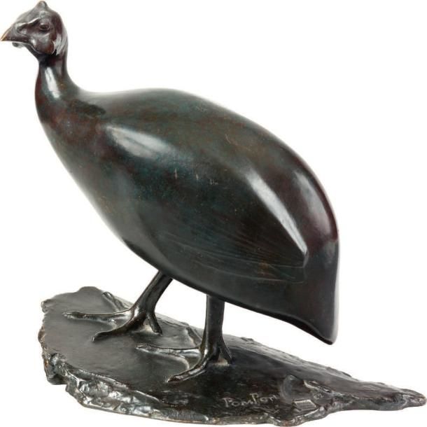 POMPON François (1855-1933) «Pintade». Bronze à patine brune, signé: «POMPON». C&hellip;