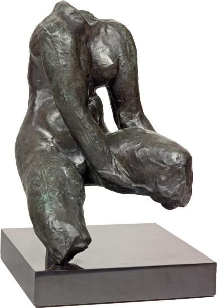 RODIN Auguste (1840-1917) «Torse féminin assis dit: Torse Morhardt». Bronze à pa&hellip;