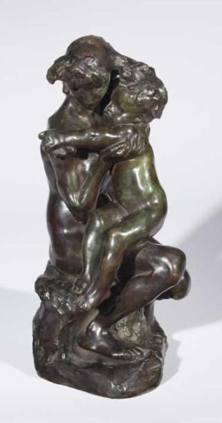RODIN Auguste (1840-1917) "Frère et soeur". Bronze à patine brune nuancée de ver&hellip;