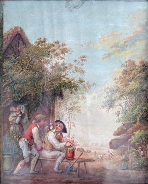 Ecole Flamande du XVIIIe siècle "La famille du jardinier"
Gouache sur velin
Haut&hellip;