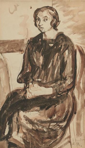 Null THOMSEN René (1897-1976)
"Femme assise - Études de personnages"
Deux dessin&hellip;