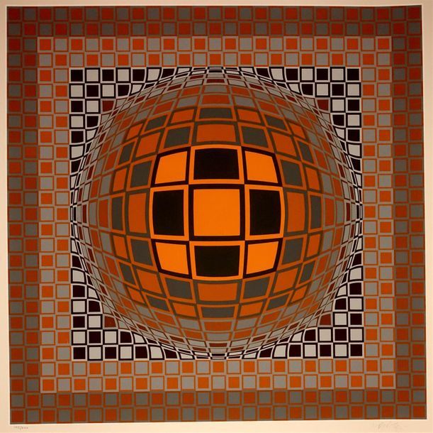 Null Victor Vasarely (1908-1997)
Composition cinétique (orange, ocre, noir, gris&hellip;