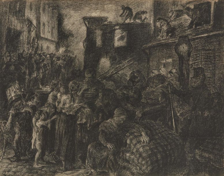 Null Dans le goût de Albert ROBIDA (1848-1926)
"L'Incendie"
Dessin au fusain, mo&hellip;