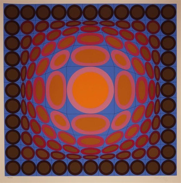 Null Victor Vasarely (1908-1997)
Composition cinétique (rouge, orange, bleu, bru&hellip;