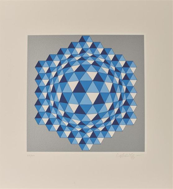 Null Victor Vasarely (1908-1997)
Composition cinétique (bleu, fond argenté). Sér&hellip;