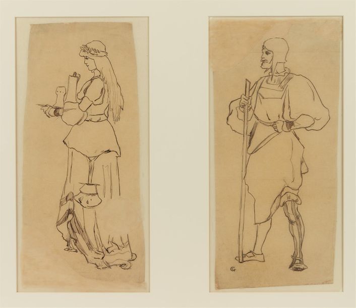 Null GRASSET Eugène-Samuel (1845-1917)
"Études de costumes du Moyen-Âge"
Encre s&hellip;