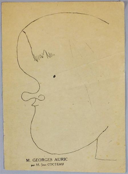 Null Estampe titrée au tampon "M. Georges Auric par M. Jean Cocteau". Haut. : 15&hellip;