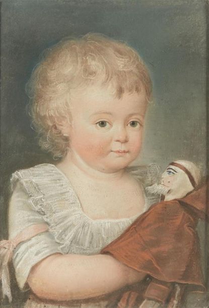 Null Attribué à VALLIÈRES (actif à Besançon entre 1770-1804). "Portrait de Madem&hellip;