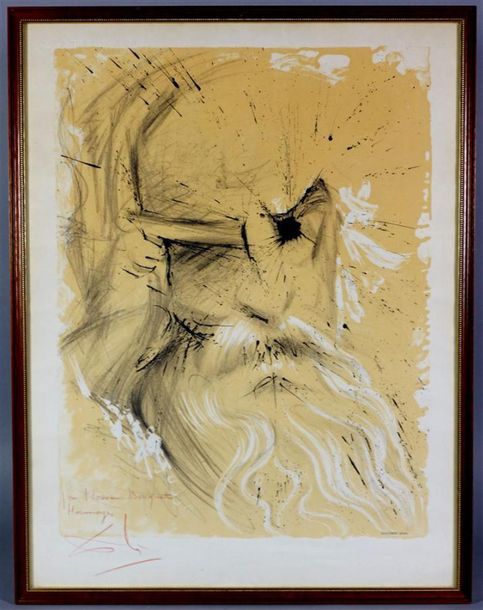 Null D'après Salvador DALI (1904-1989). "Léonard de Vinci". Lithographie par Sor&hellip;