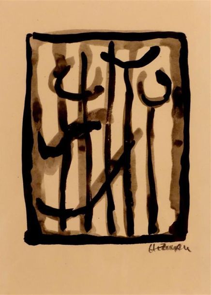 Null HELMAN Robert (1910-1990). "Composition abstraite". Lithographie. Haut. : 1&hellip;