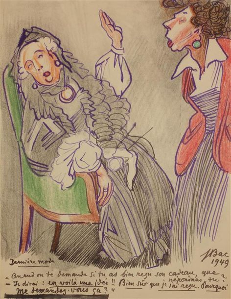 Null BAC Ferdinand (1859-1952). Ensemble de onze dessins sur le thème de la Mora&hellip;