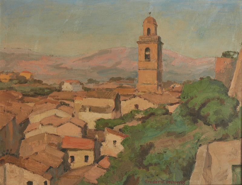 Null DESHAYES Frédéric-Léon (1883-1970). "Pérouse, Italie". Huile sur panneau, s&hellip;