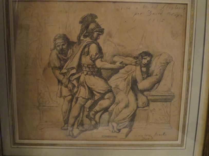 Null Reproduction "Scène mythologique", porte une signature DAVID, encadrée