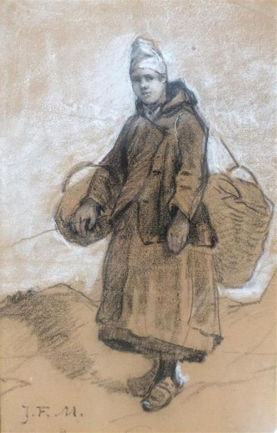 Null MILLET Jean François (1814-1815) dans le goût de "Paysanne porteuse de pain&hellip;