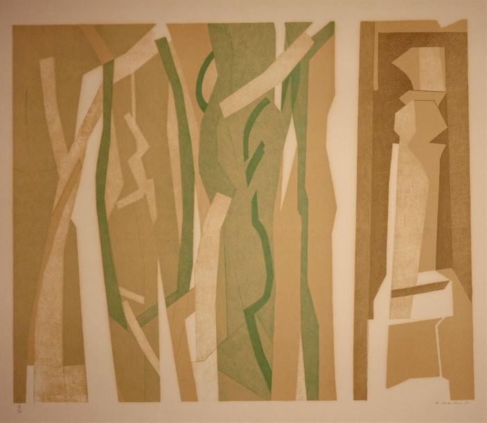 Null BEAUDIN André (1895-1979) "Composition" Lithographie, signée en bas à droit&hellip;