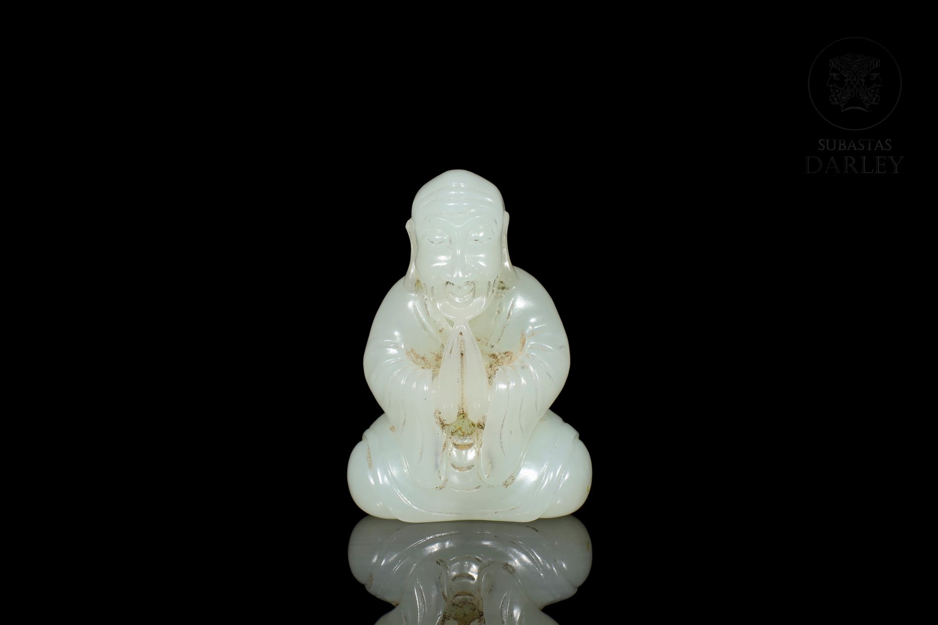 Figura tallada en jade "Buda", dinastía Qing 
Représentation d'un Bouddha âgé, a&hellip;