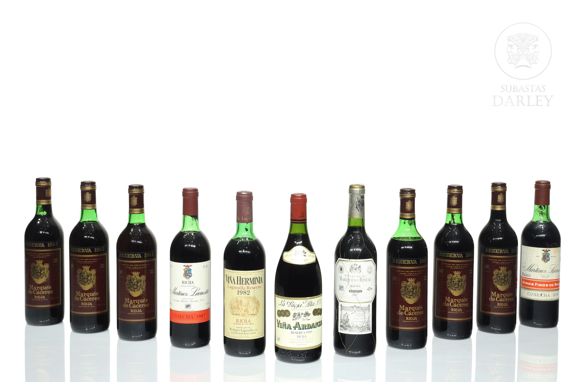 Lote de once botellas de vino de Rioja 
Lot de vin rouge d'appellation d'origine&hellip;