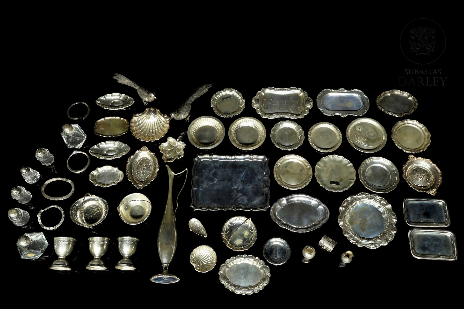 Lote de objetos de plata, S.XX 
Petits objets en argent, 43 unités, ainsi que 6 &hellip;