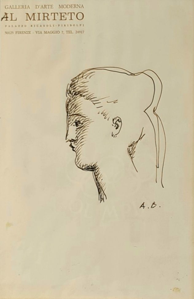 Antonio Bueno Schwarzer Tuschestift auf Papier Profilgröße: 26cm x 17,5cm Zertif&hellip;