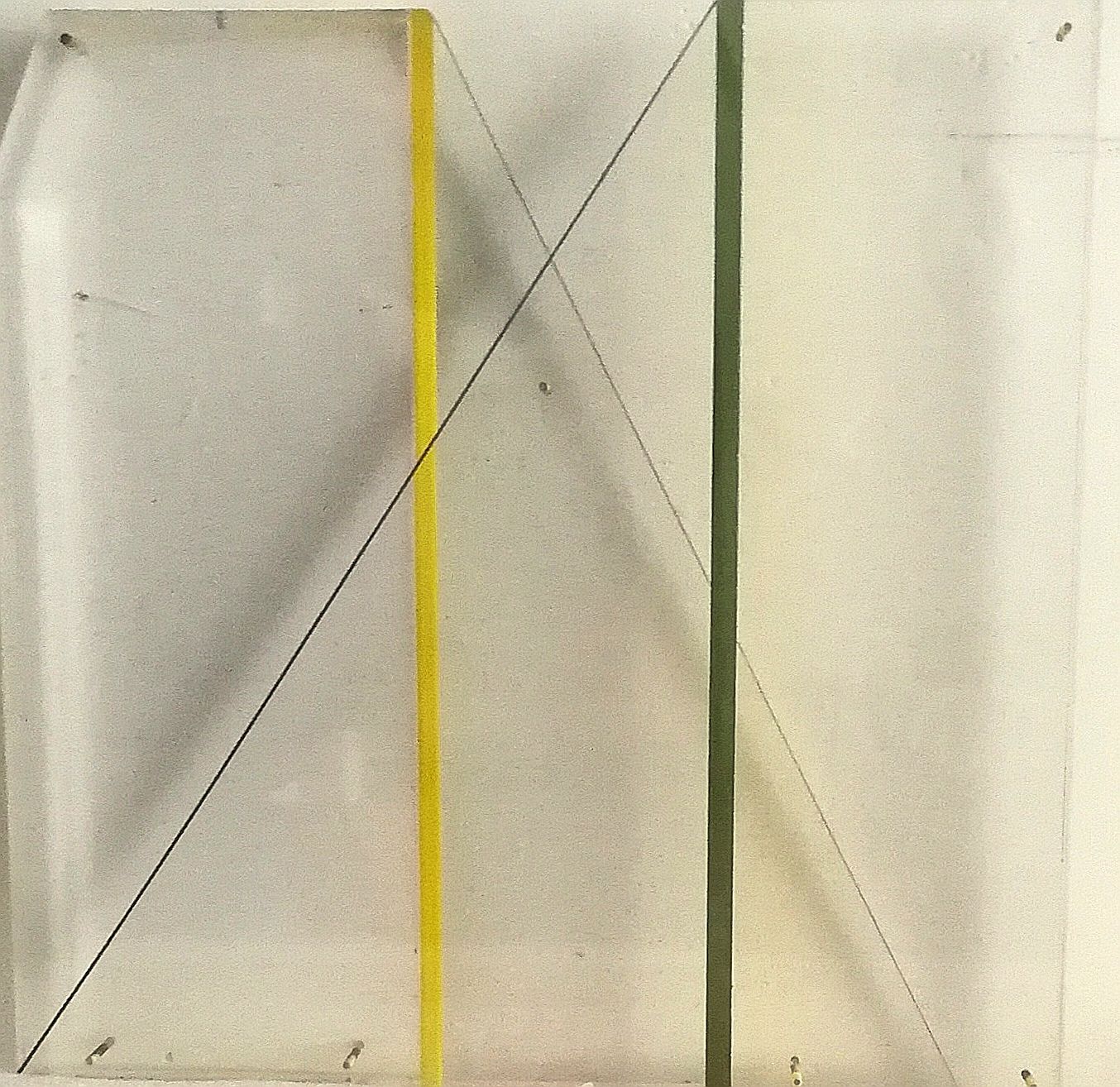 Daniel de Spirt 对角线有机玻璃 尺寸：36cm x 36cm 认证：Arte Struktura标签 - 在有机玻璃的底部签名