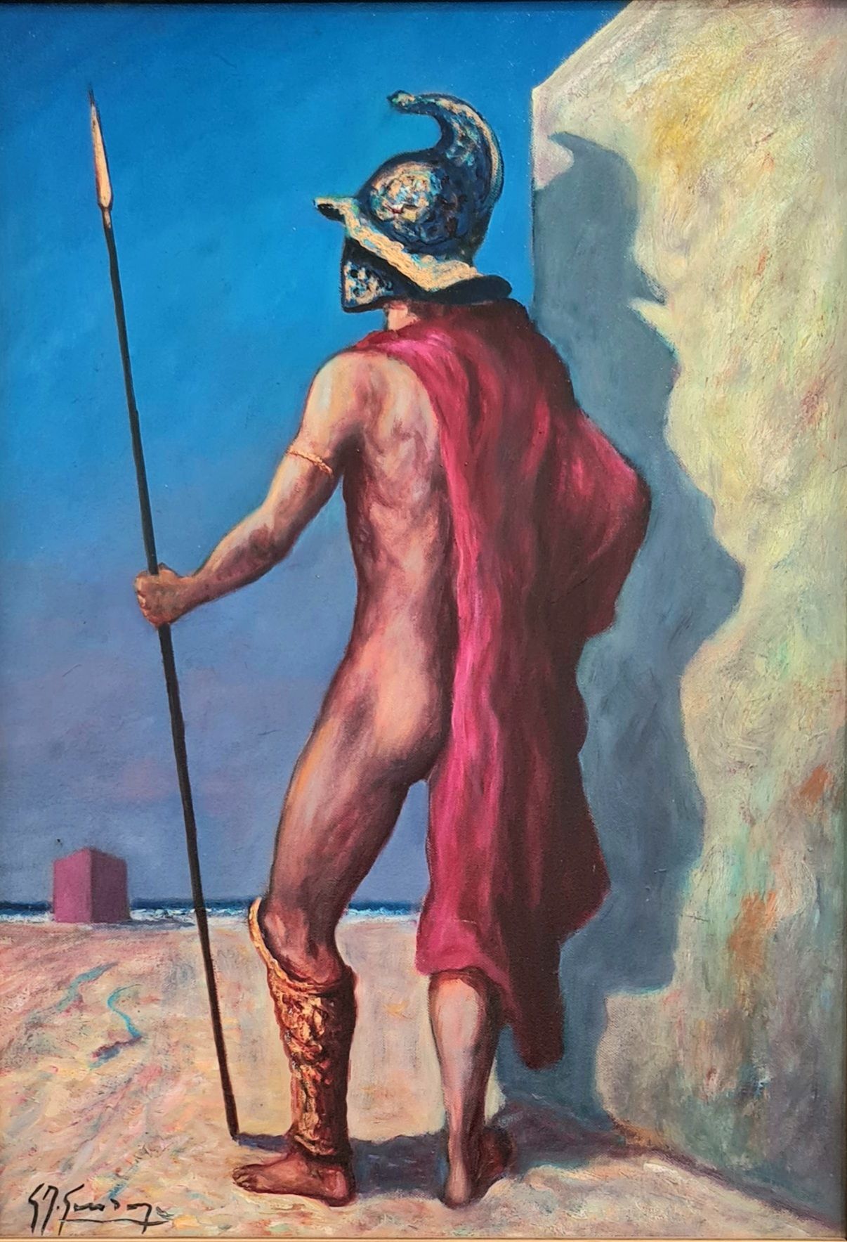Giovan Francesco Gonzaga Huile sur toile Le Gladiateur Taille : 70cm x 50cm Cert&hellip;