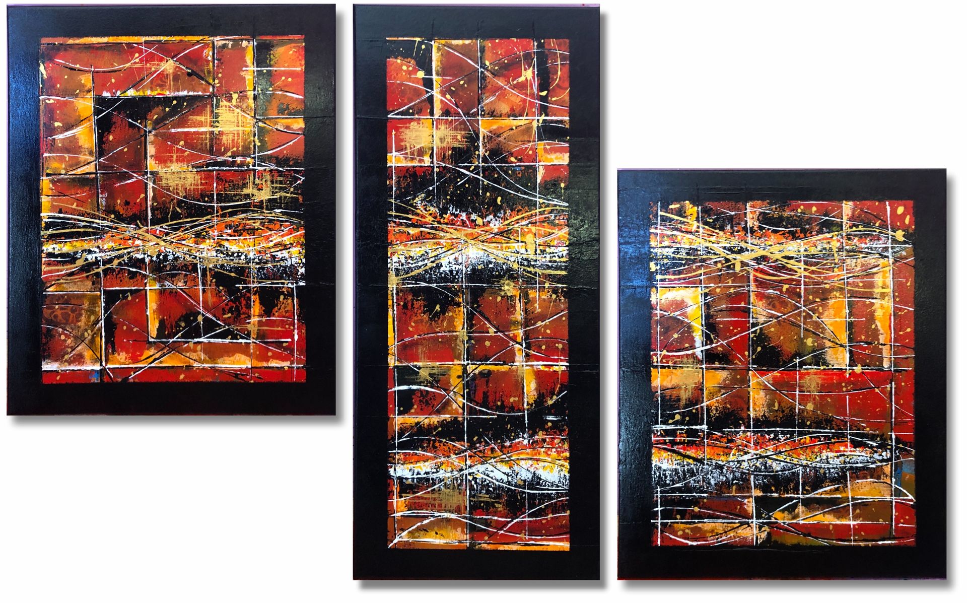 Emilio Zorzi 'Trittico' 2022 Acrilico su tela - Trittico (n.1 70cm x 30cm - n.2 &hellip;