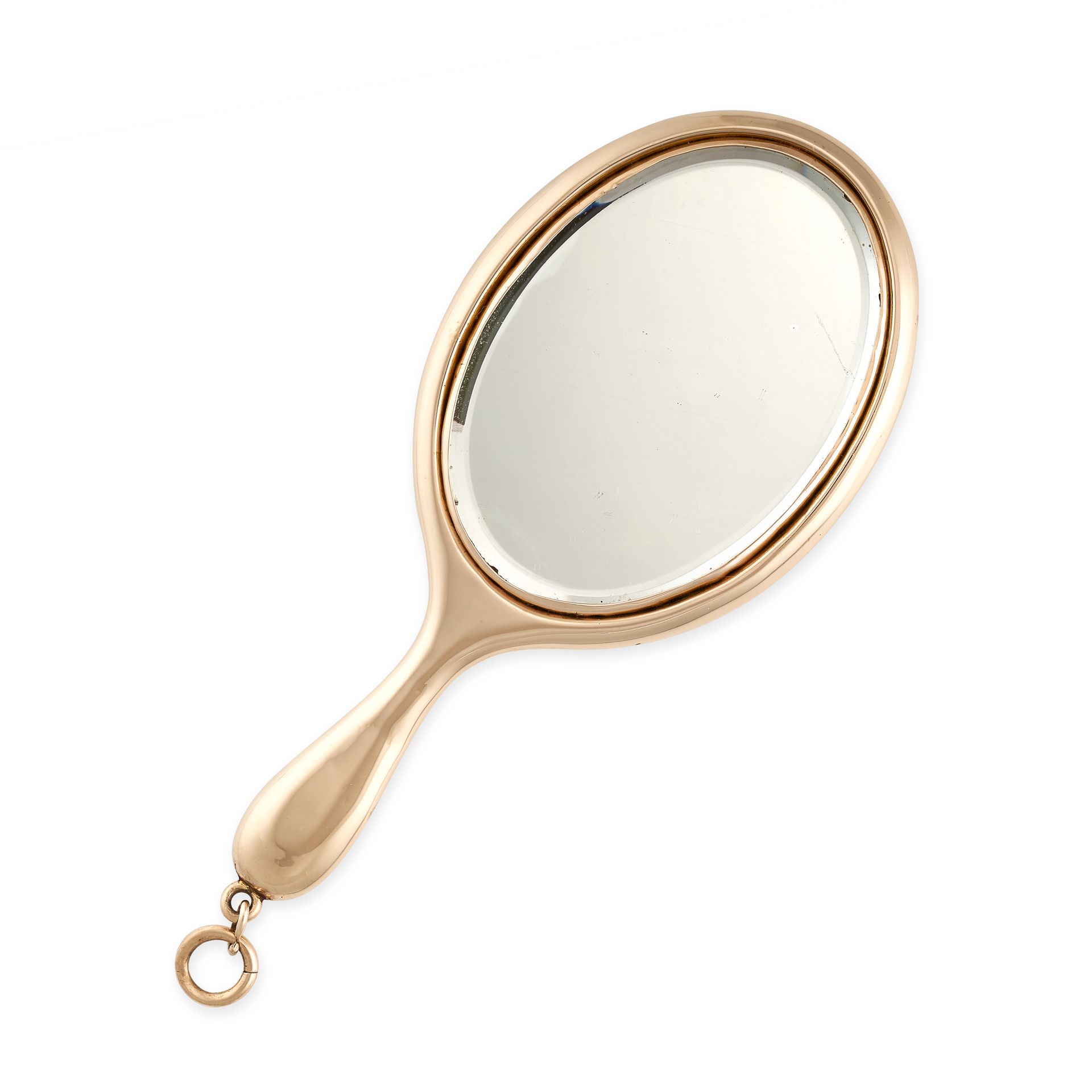 Null NO RESERVE - AN ANTIQUE MUFF MIRROR PENDANT, 1905 in 9ct yellow gold, desig&hellip;
