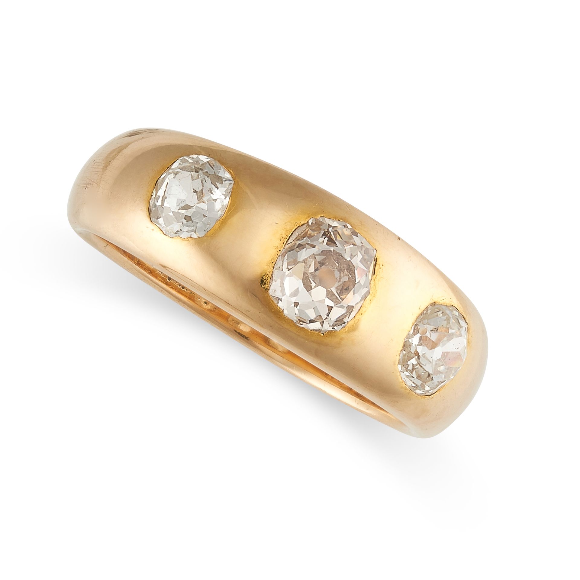 Null NO RESERVE - AN ANTIQUE VICTORIAN DIAMOND GYPSY RING, 1891 in 18ct yellow g&hellip;