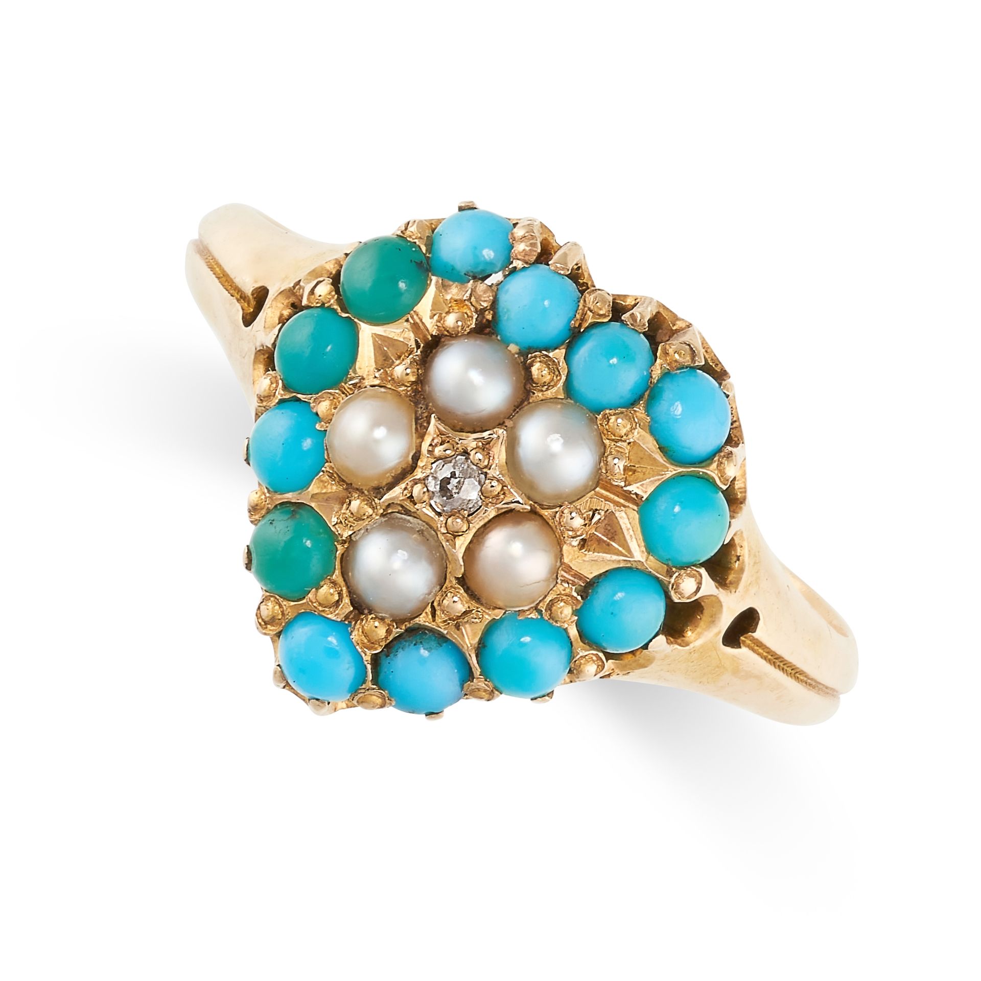 Null 无保留 - ANTIQUE VICTORIAN TURQUOISE, PEARL AND DIAMOND SWEETHEART RING, 1871 &hellip;